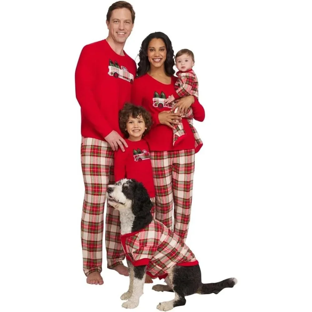 Eddie Bauer Family Pet Pajamas Sz Small Plaid Red Green Dog Cat Pet Apparel NEW